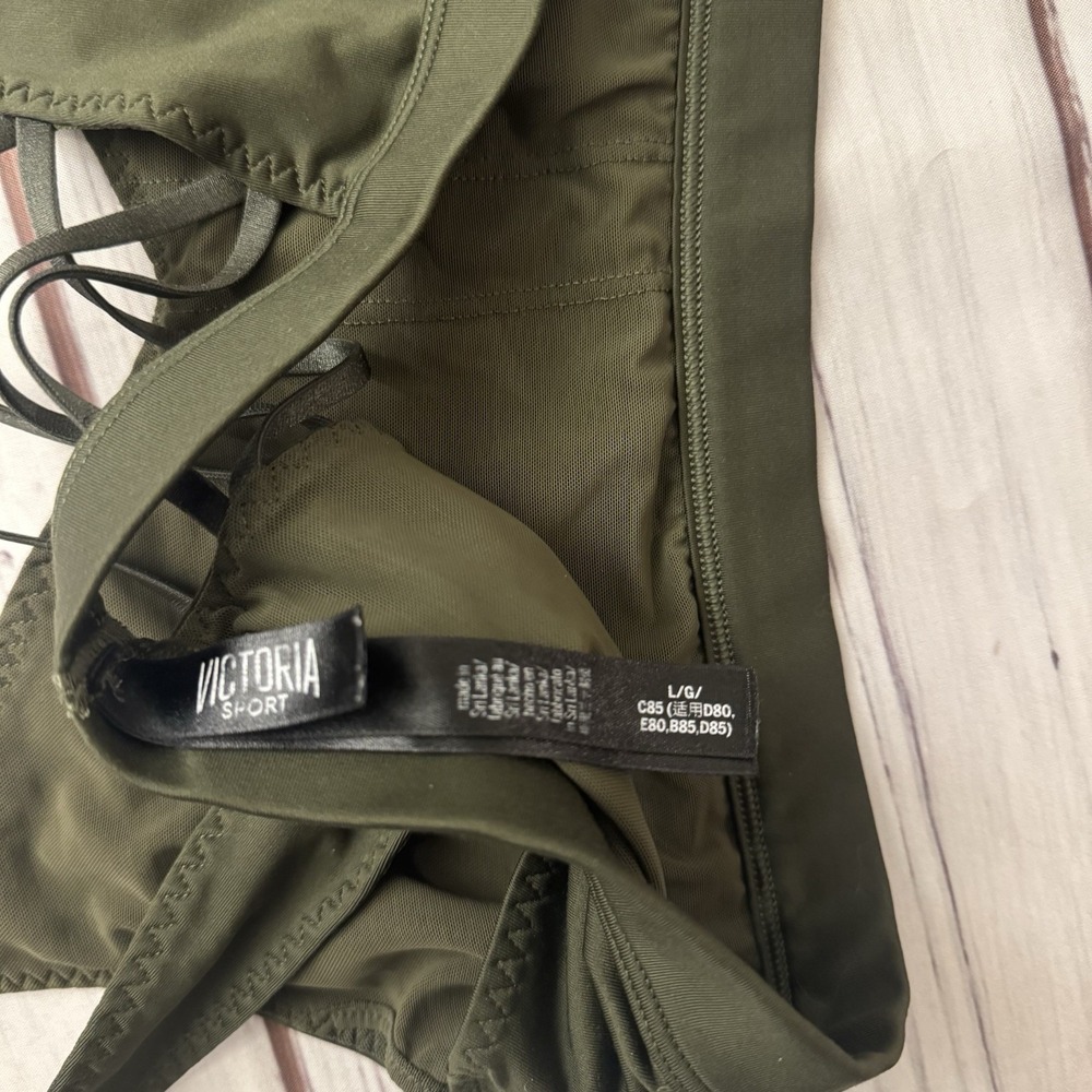 Victoria Sport Women's Large Olive‎ Green Strappy Back Sports Bra L Activewear - Picture 5 of 5